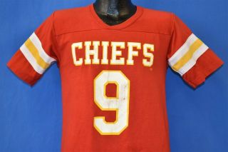 Vintage 80s Kansas City Chiefs Bill Kenney Jersey V - Neck 9 T - Shirt Football S