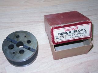 Vintage L.  S.  Starrett Co.  Machinist No.  129 Bench Block Work Hold Nos W/box