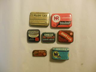 Vintage Seven Laxative Medicine Tins