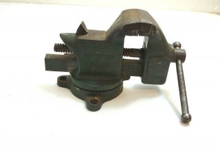 Vintage Superior Erie Tool Green Bench Vise No 43 With 3 " Jaw 13 Pounds