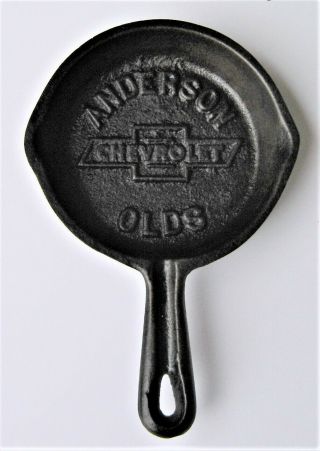 Anderson Chevrolet Olds - Advertising Mini Cast Iron Skillet Ashtray Arizona 1950 