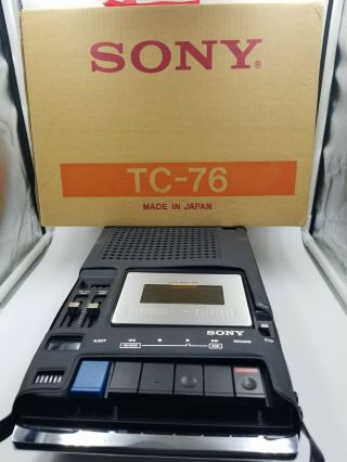 Vintage Sony Tc - 76 Deluxe Cassette Tape Recorder & Case And Box