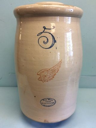 Red Wing 5 Gallon Crock With Cover Tall Version 17.  5”
