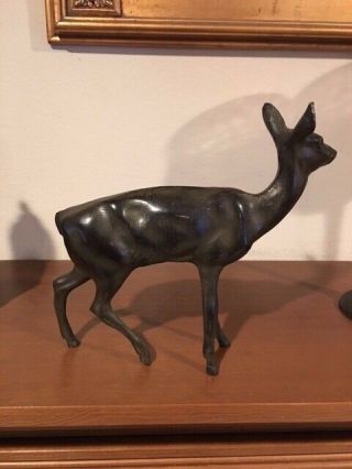 Vintage Large Fawn Doe Deer Bronzed Metal Figurine 3