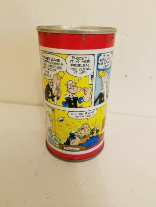Rare Sunday Funnies Popeye The Sailor Man Vtg Steel Cola Soda Pop Can Comic