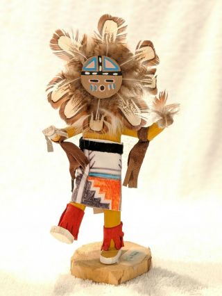Vintage Sun Face Dancer Kachina Native American Tribal Doll 7 " Signed E.  W.