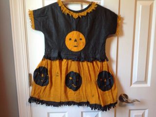 Antique Vtg 1930s Halloween Costume Childs Handmade Dress Jack - 0 - Lanterns