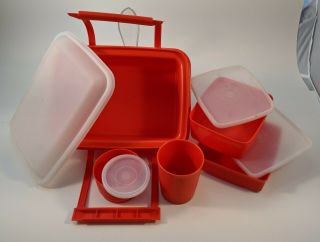 Tupperware Orange Lunch Box Kit