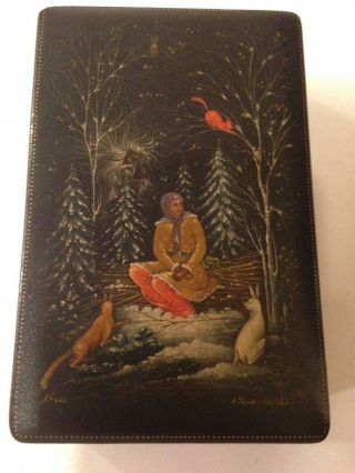 Antique Hand Painted Russian Lacquer Box Signed And Numbered By Artist