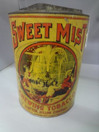 Vintage Sweet Mist Tobacco Tin Store Bin Counter Display Advertising 638