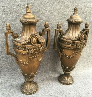 Antique french decorative vases regule bronze tone 19th century LouisXVI 2