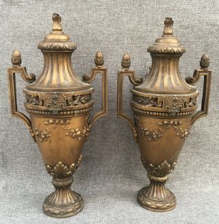 Antique french decorative vases regule bronze tone 19th century LouisXVI 3