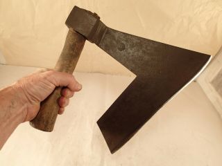Vintage European Coopers Hewing Goosewing Bearded Broad Axe Ax - 12 " Long Edge