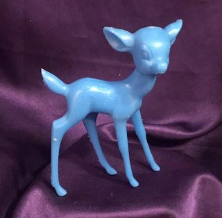 Vtg 1971 Walt Disney “bambi” Blue Plastic 4½” X 3¼” Figurine By Louis Marx - Usa