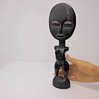 ASHANTI GHANA African FERTILITY Goddess sculpture Female WOODEN HAND carved 11 