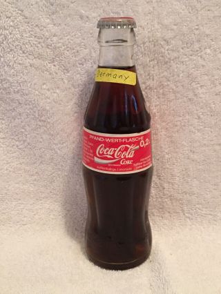 Full.  2l Coca - Cola Paper Label Soda Bottle From Germany