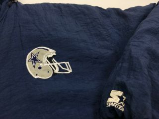 Dallas Cowboys NFL Starter Full Zip Water Resistant Jacket Mens XL Vintage 90’s 2