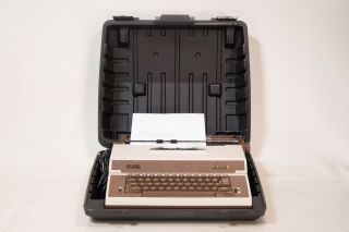 A,  Vintage 1980s Royal Academy Correcting Portable Electric Typewriter & Case