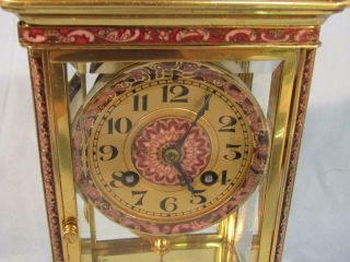 Exquisite Antique French Japy Freres Brass Regulator Clock - Champleve Trim