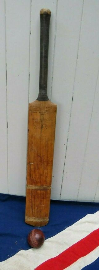 Antique Vintage English Wooden Cricket Bat And Ball Sporting Antiques Bar Prop