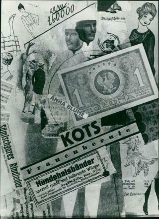 Photograph Of A Collage By Kurt Schwitters Dating From 1920