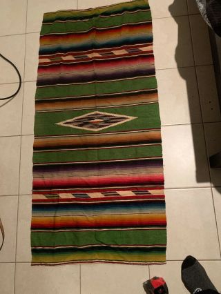 HAND MADE Navajo Southwest Style Wool Rug - 53 In X 24 In. , 2