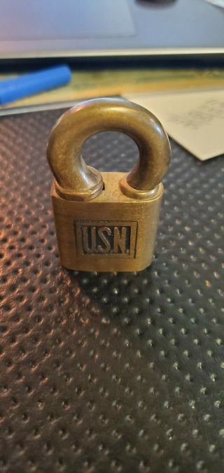 Vintage Rare Lock Yale Usn Navy Armory Military Padlock No Key Ur5495
