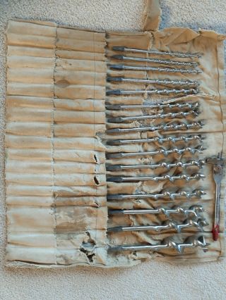 Vintage Set Of 17 Irwin Auger Drill Bits