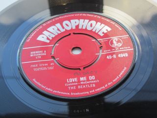 THE BEATLES 1962 LOVE ME DO RED PARLOPHONE Z T TAX CODE 1 P 1 O 3