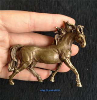 Chinese Archaize Pure Brass Horse Statue