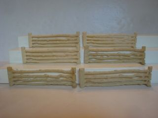 Marx 3401 Revolutionary War Play Set / Set Of 6 Hp Cream Fence Sections