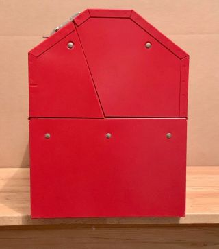Vintage Craftsman Red Roof Metal Tool Box 18 