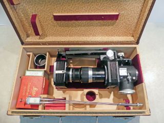 Vintage Leica Visoflex,  Bellows,  13.  5cm Hector Lens And Case
