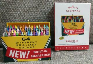2015 Hallmark Xmas Ornament Big Box Of 64 Crayola Crayons Euc