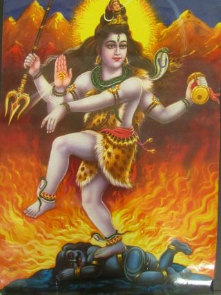 9 Vintage Lord Shiva Color Prints - Hindu/religion/1960 