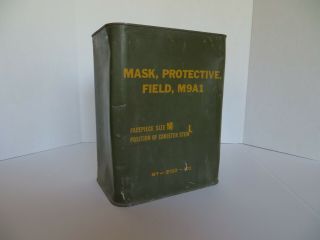 Vintage Unissued Us M9a1 Field Protective Gas Mask In Can Medium