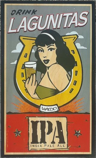 Lagunitas Ipa India Pale Ale Craft Beer Waldo Pinup Poster 18 " X 10.  75 "