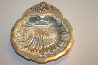 Baroque By Wallace Silver Plated Sea Shell Spoon Rest / Condiment Dish 277