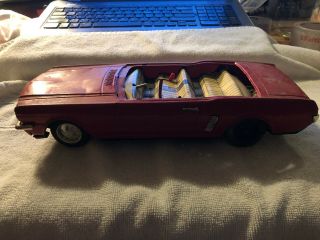 Vintage Battery Operated Tin Mustang Car Looky