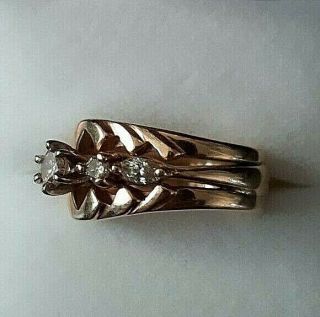 Vintage 10k Yellow Gold And Diamond Ring