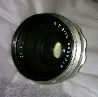 Rare Vintage Jena Carl Zeiss Biotar Camera Lens F/2 58mm 10 Blade M42 Germany