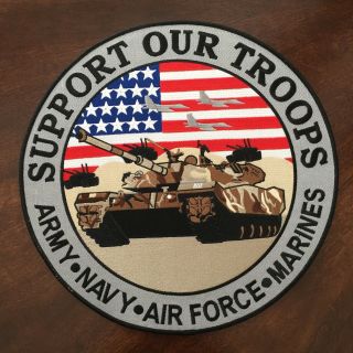 Support Our Troops Army Navy Air Force Marines 12 " Extra Large Jacket Patch