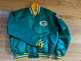 Vintage 1980s Green Bay Packers Starter Satin Jacket - Men 