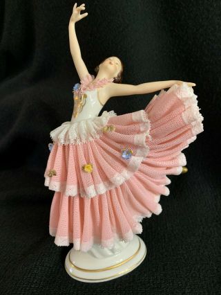 Vintage Franz Wittwer Dresden Porcelain Figurine – Ballerina/dancer 8.  5”