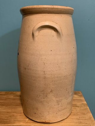 Antique Stoneware 4 Gallon Churn Crock F WOODWORTH BURLINGTON,  VT 19th Century 2