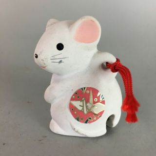 Japanese Clay Bell Dorei Pottery Ceramic Zodiac Rat Lucky Charm Pottery Dr213