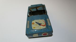 Vintage tin friction made in Japan blue SPACE PATROL jeep car TLC 2