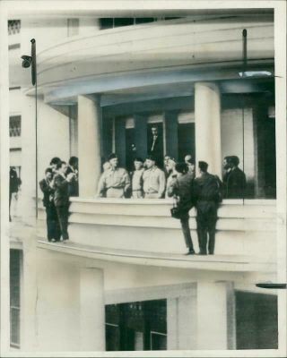 Vintage Photograph Of General Maurice Challe Overlooking The Forum In Algiers