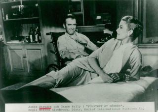 Photograph Of James Stewart And Grace Kelly In Alfred Hitchcock 