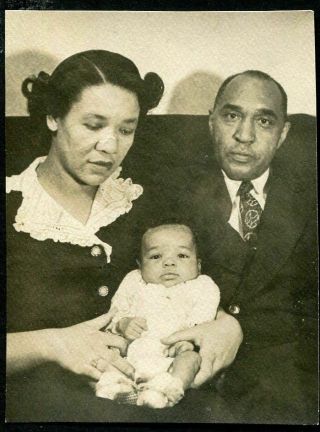 Vintage Photo African American Baby W Parents Id 
